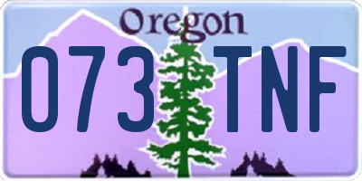 OR license plate 073TNF