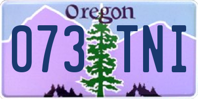OR license plate 073TNI