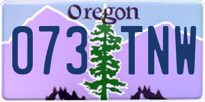 OR license plate 073TNW