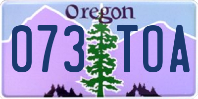 OR license plate 073TOA
