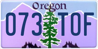 OR license plate 073TOF