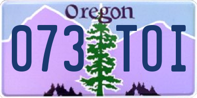 OR license plate 073TOI