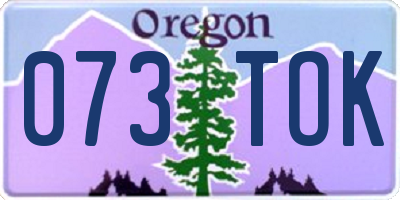 OR license plate 073TOK