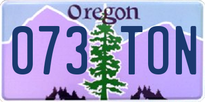 OR license plate 073TON