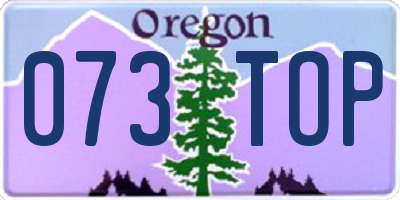 OR license plate 073TOP