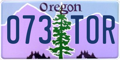 OR license plate 073TOR