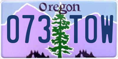 OR license plate 073TOW