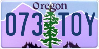 OR license plate 073TOY