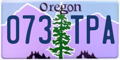 OR license plate 073TPA