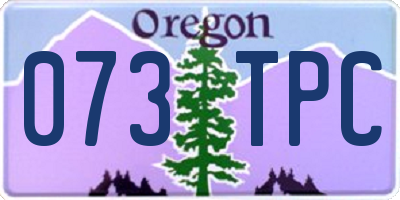 OR license plate 073TPC