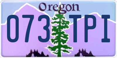 OR license plate 073TPI