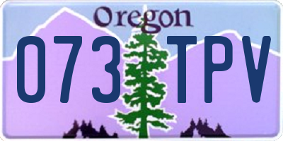 OR license plate 073TPV