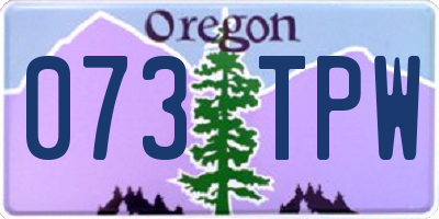 OR license plate 073TPW
