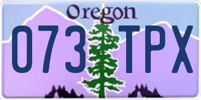 OR license plate 073TPX