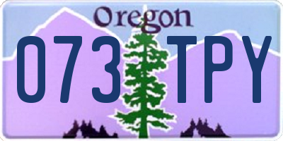 OR license plate 073TPY