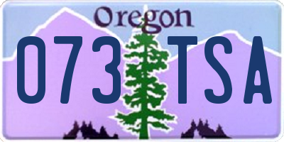 OR license plate 073TSA