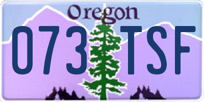 OR license plate 073TSF