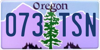 OR license plate 073TSN