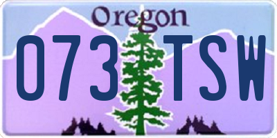 OR license plate 073TSW