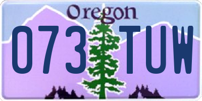 OR license plate 073TUW