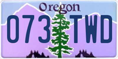 OR license plate 073TWD