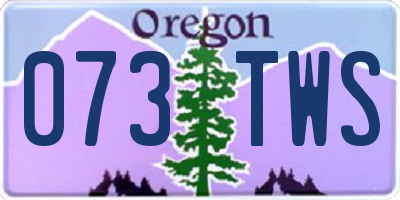 OR license plate 073TWS