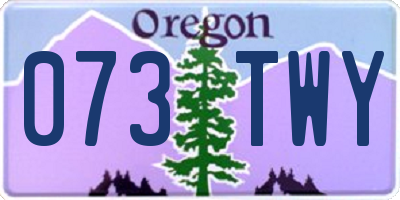 OR license plate 073TWY