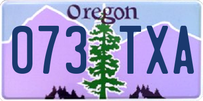 OR license plate 073TXA