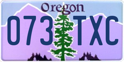 OR license plate 073TXC