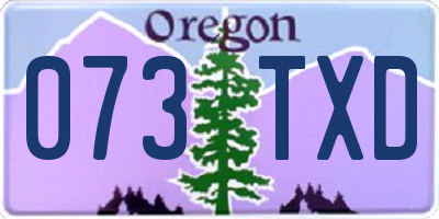 OR license plate 073TXD