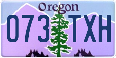 OR license plate 073TXH