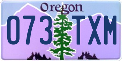 OR license plate 073TXM