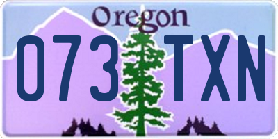 OR license plate 073TXN