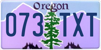OR license plate 073TXT