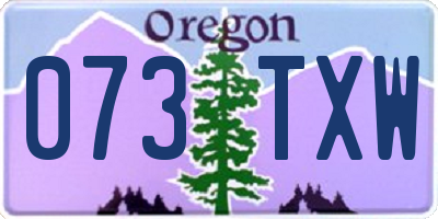 OR license plate 073TXW