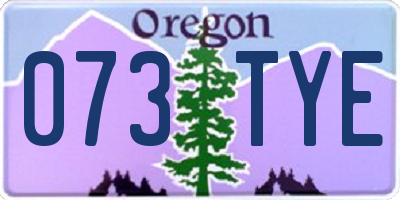 OR license plate 073TYE