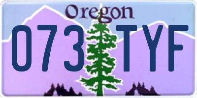 OR license plate 073TYF