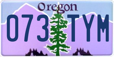 OR license plate 073TYM