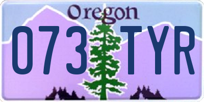 OR license plate 073TYR