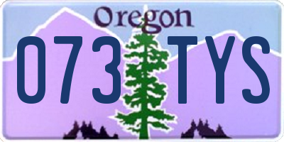 OR license plate 073TYS
