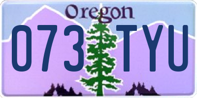 OR license plate 073TYU