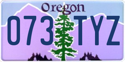 OR license plate 073TYZ