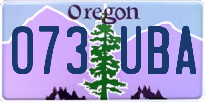 OR license plate 073UBA