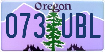OR license plate 073UBL