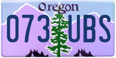 OR license plate 073UBS