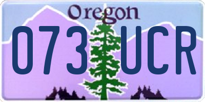 OR license plate 073UCR