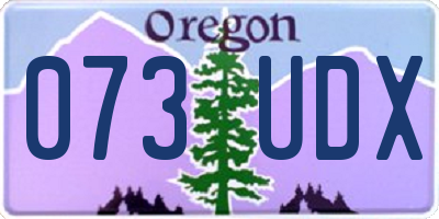 OR license plate 073UDX