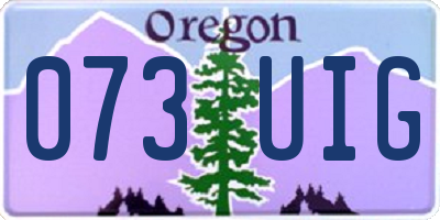OR license plate 073UIG