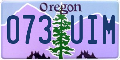 OR license plate 073UIM