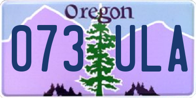 OR license plate 073ULA